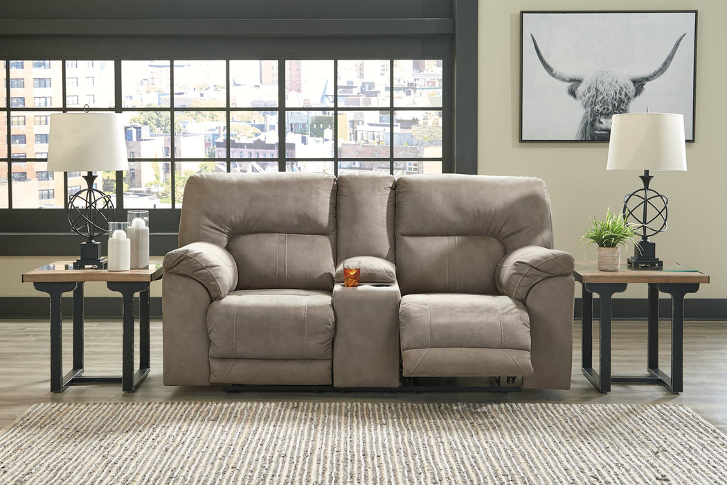 Cavalcade Power Reclining Loveseat with Console - World Furniture Gallery (Newark, CA)