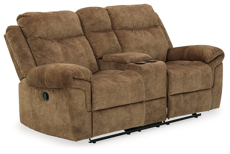 Huddle-Up Glider Reclining Loveseat with Console - World Furniture Gallery (Newark, CA)