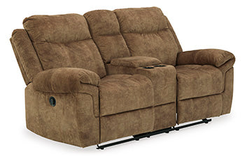 Huddle-Up Glider Reclining Loveseat with Console - World Furniture Gallery (Newark, CA)