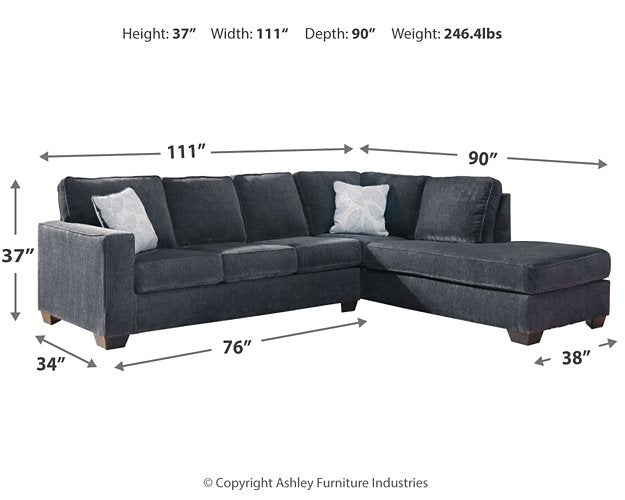 Altari 2-Piece Sleeper Sectional with Chaise - World Furniture Gallery (Newark, CA)