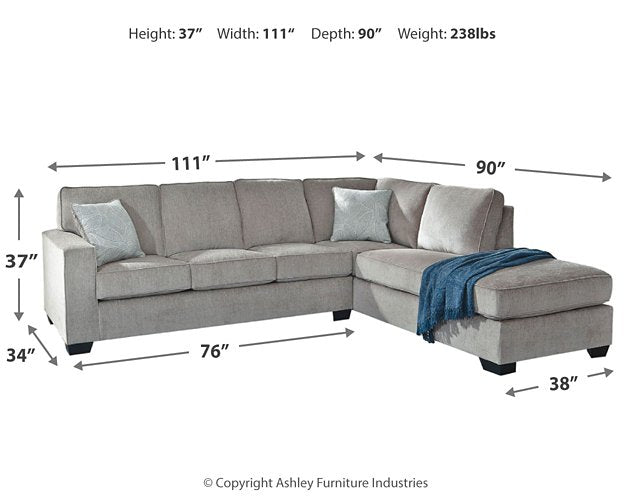 Altari 2-Piece Sleeper Sectional with Chaise - World Furniture Gallery (Newark, CA)