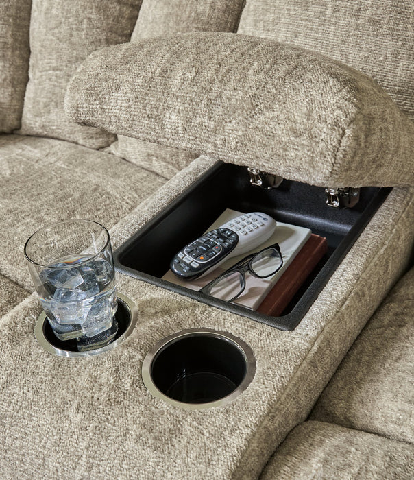 Hindmarsh Power Reclining Loveseat with Console - World Furniture Gallery (Newark, CA)