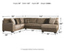 Abalone 3-Piece Sectional with Chaise - World Furniture Gallery (Newark, CA)