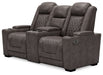 HyllMont Power Reclining Loveseat with Console - World Furniture Gallery (Newark, CA)