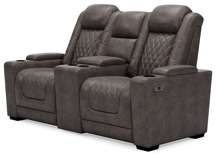 HyllMont Power Reclining Loveseat with Console - World Furniture Gallery (Newark, CA)