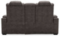 HyllMont Power Reclining Loveseat with Console - World Furniture Gallery (Newark, CA)