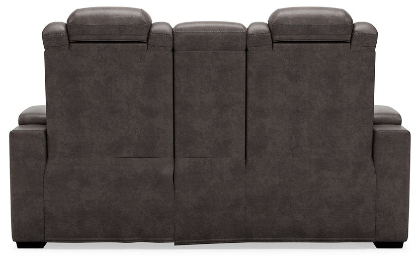 HyllMont Power Reclining Loveseat with Console - World Furniture Gallery (Newark, CA)