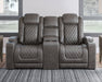 HyllMont Power Reclining Loveseat with Console - World Furniture Gallery (Newark, CA)