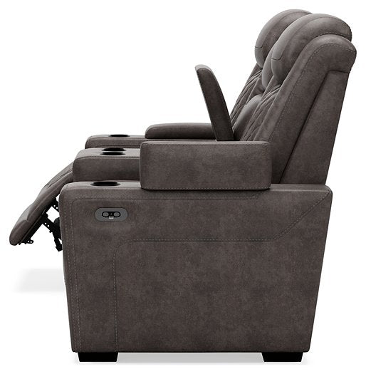 HyllMont Power Reclining Loveseat with Console - World Furniture Gallery (Newark, CA)