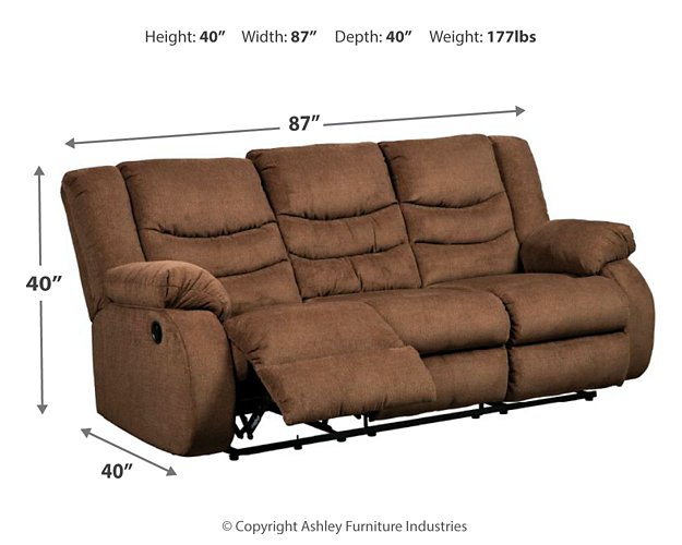 Tulen Reclining Sofa - World Furniture Gallery (Newark, CA)