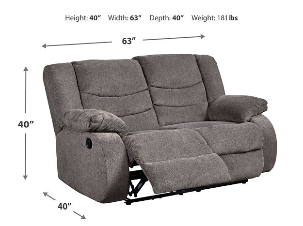 Tulen Reclining Loveseat - World Furniture Gallery (Newark, CA)