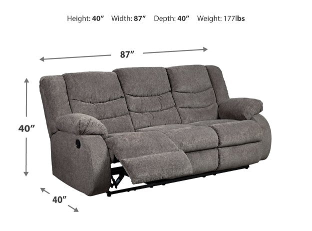 Tulen Reclining Sofa - World Furniture Gallery (Newark, CA)