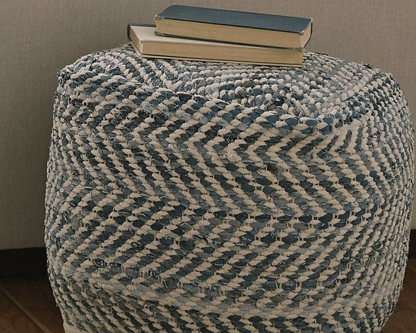 Chevron Pouf - World Furniture Gallery (Newark, CA)