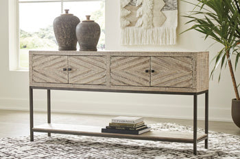 Roanley Sofa/Console Table - World Furniture Gallery (Newark, CA)