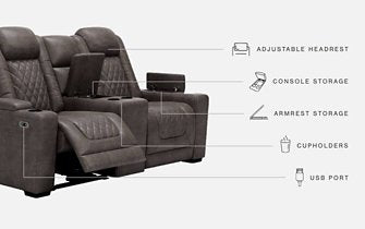 HyllMont Power Reclining Loveseat with Console - World Furniture Gallery (Newark, CA)