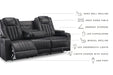 Center Point Reclining Sofa with Drop Down Table - World Furniture Gallery (Newark, CA)