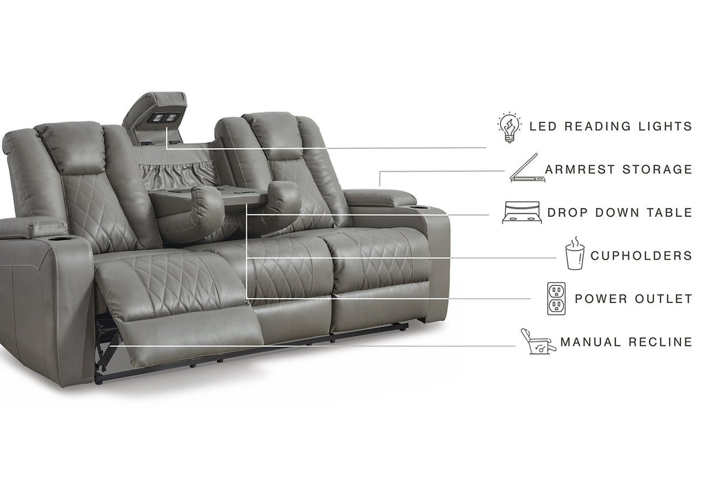 Mancin Reclining Sofa with Drop Down Table - World Furniture Gallery (Newark, CA)