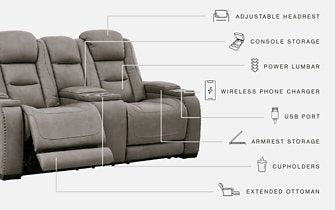 The Man-Den Power Reclining Loveseat with Console - World Furniture Gallery (Newark, CA)