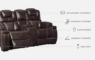 Warnerton Power Reclining Loveseat with Console - World Furniture Gallery (Newark, CA)