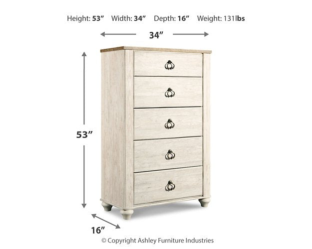 Willowton Chest of Drawers - World Furniture Gallery (Newark, CA)