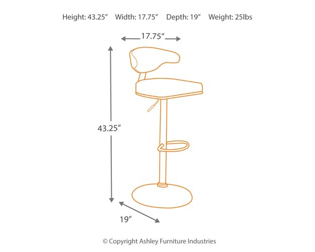 Bellatier Adjustable Height Bar Stool - World Furniture Gallery (Newark, CA)