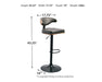 Bellatier Adjustable Height Bar Stool - World Furniture Gallery (Newark, CA)