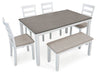 Stonehollow Dining Table and Chairs with Bench (Set of 6) - World Furniture Gallery (Newark, CA)