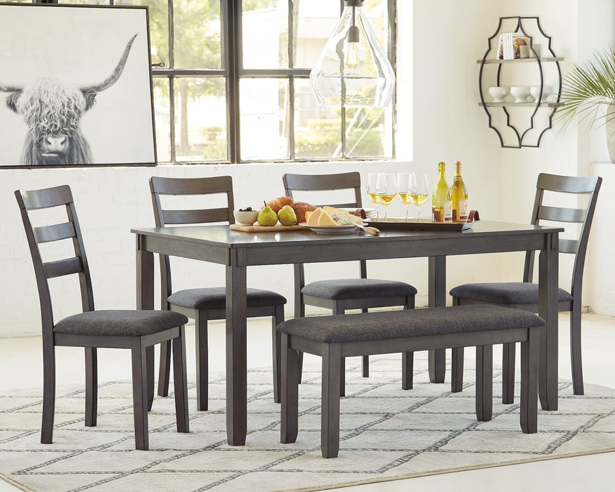 Bridson Dining Table and Chairs with Bench (Set of 6) - World Furniture Gallery (Newark, CA)