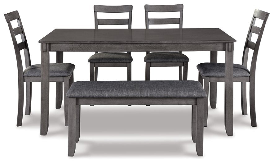 Bridson Dining Table and Chairs with Bench (Set of 6) - World Furniture Gallery (Newark, CA)