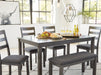 Bridson Dining Table and Chairs with Bench (Set of 6) - World Furniture Gallery (Newark, CA)