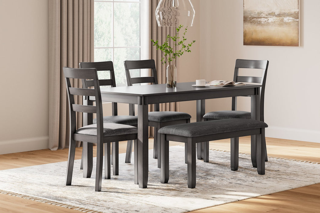 Bridson Dining Table and Chairs with Bench (Set of 6) - World Furniture Gallery (Newark, CA)