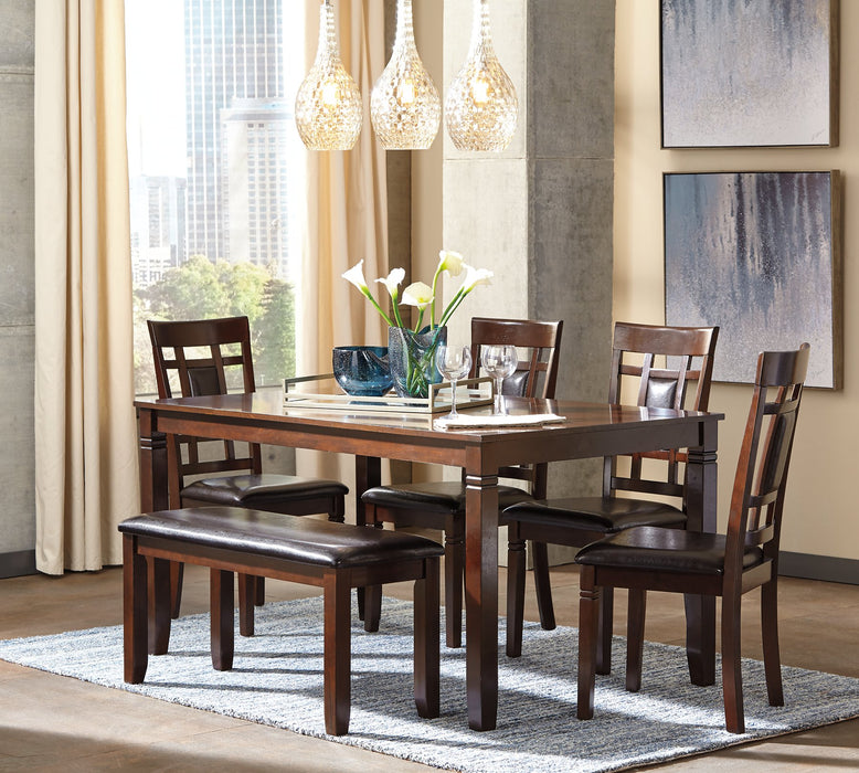 Bennox Dining Table and Chairs with Bench (Set of 6) - World Furniture Gallery (Newark, CA)