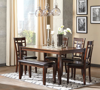 Bennox Dining Table and Chairs with Bench (Set of 6) - World Furniture Gallery (Newark, CA)