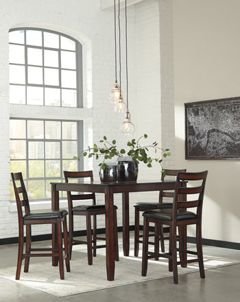 Coviar Counter Height Dining Table and Bar Stools (Set of 5) - World Furniture Gallery (Newark, CA)