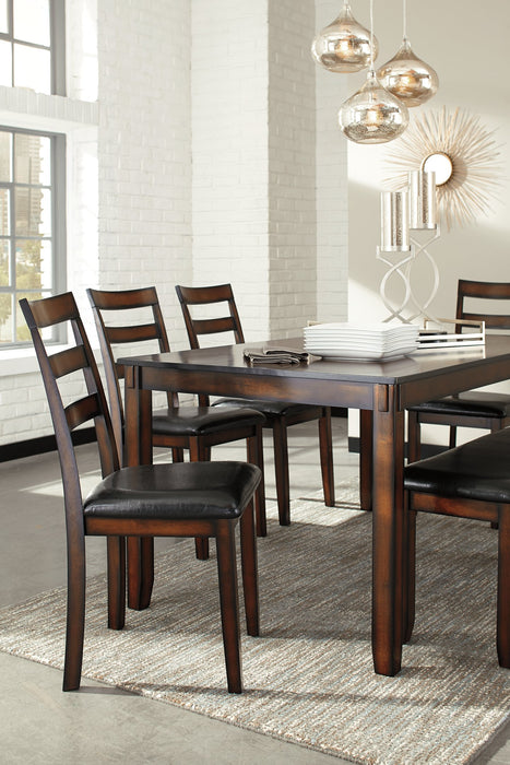 Coviar Dining Table and Chairs with Bench (Set of 6) - World Furniture Gallery (Newark, CA)