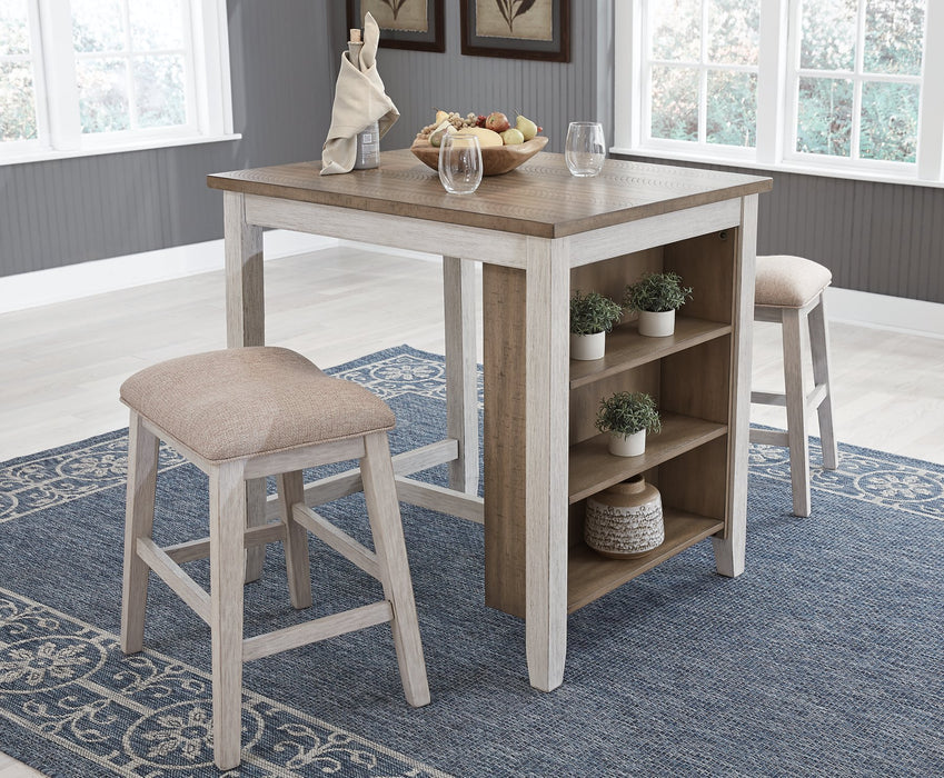 Skempton Counter Height Dining Table and Bar Stools (Set of 3) - World Furniture Gallery (Newark, CA)