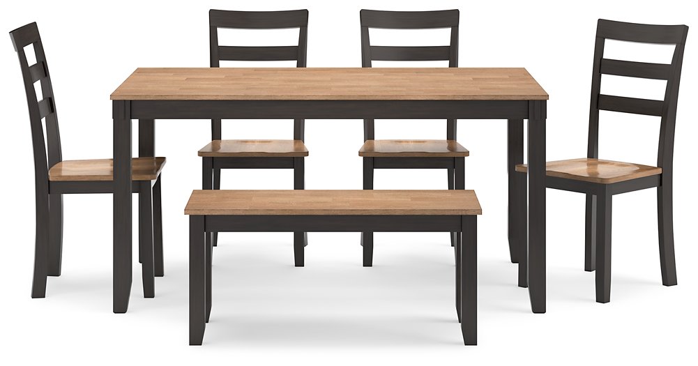 Gesthaven Dining Table with 4 Chairs and Bench (Set of 6) - World Furniture Gallery (Newark, CA)