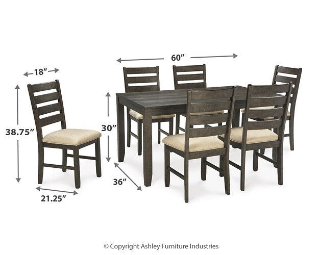 Rokane Dining Table and Chairs (Set of 7) - World Furniture Gallery (Newark, CA)