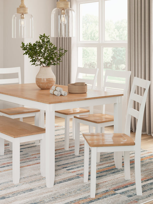 Gesthaven Dining Table with 4 Chairs and Bench (Set of 6) - World Furniture Gallery (Newark, CA)