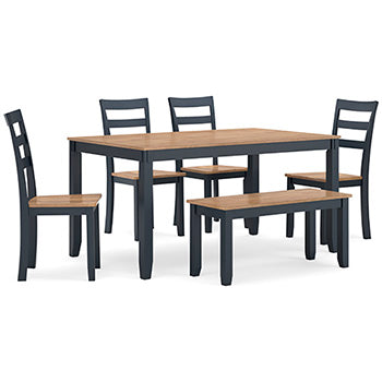 Gesthaven Dining Table with 4 Chairs and Bench (Set of 6) - World Furniture Gallery (Newark, CA)