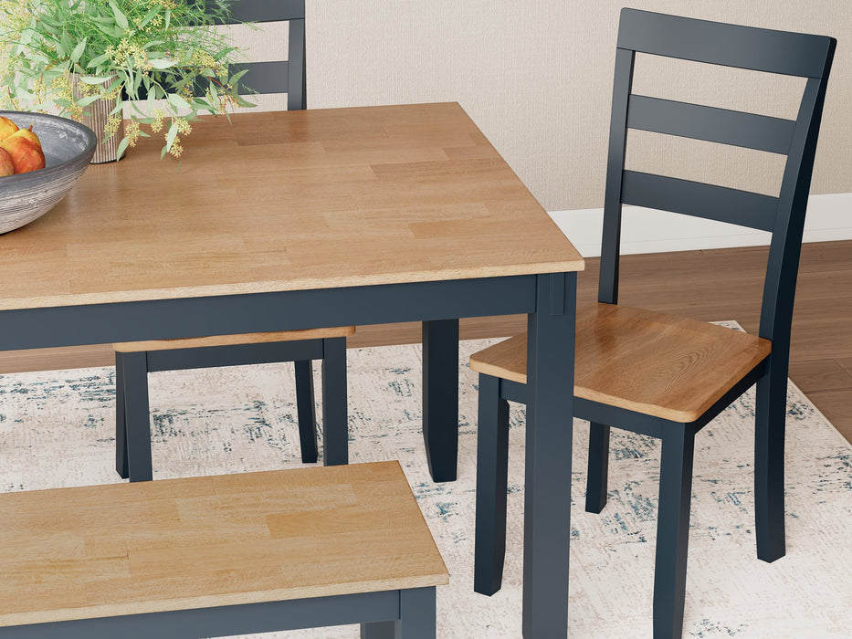 Gesthaven Dining Table with 4 Chairs and Bench (Set of 6) - World Furniture Gallery (Newark, CA)