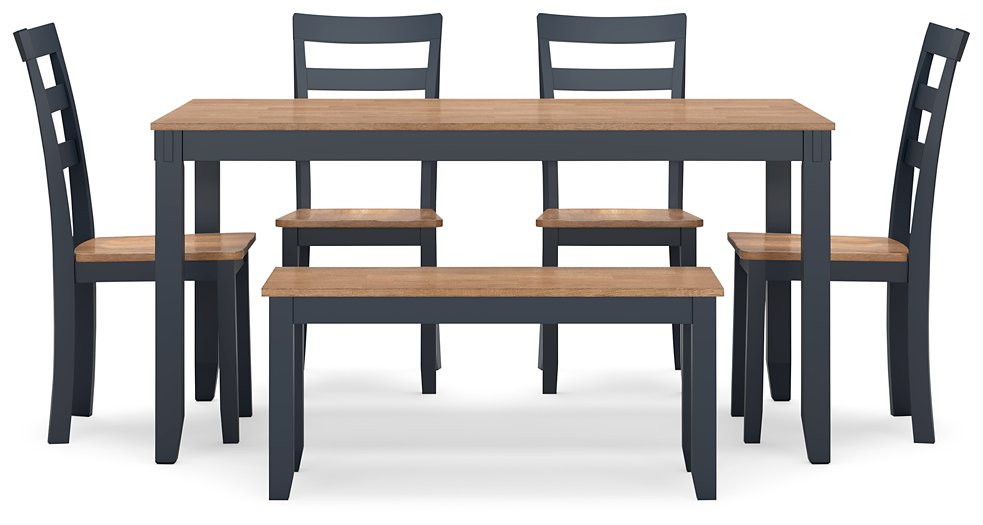 Gesthaven Dining Table with 4 Chairs and Bench (Set of 6) - World Furniture Gallery (Newark, CA)