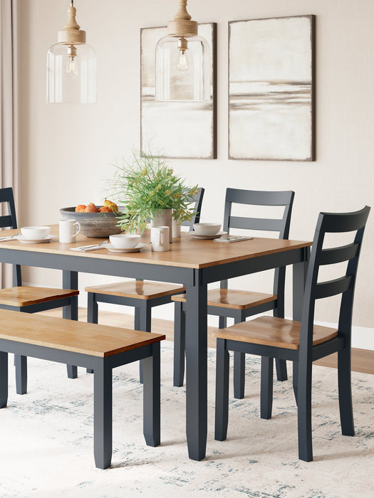 Gesthaven Dining Table with 4 Chairs and Bench (Set of 6) - World Furniture Gallery (Newark, CA)