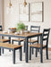 Gesthaven Dining Table with 4 Chairs and Bench (Set of 6) - World Furniture Gallery (Newark, CA)