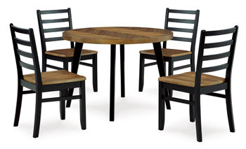 Blondon Dining Table and 4 Chairs (Set of 5) - World Furniture Gallery (Newark, CA)