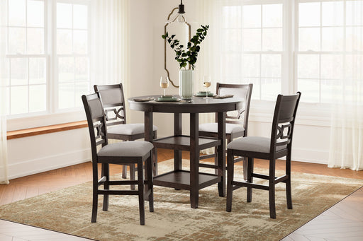 Langwest Counter Height Dining Table and 4 Barstools (Set of 5) - World Furniture Gallery (Newark, CA)