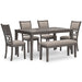 Wrenning Dining Table and 4 Chairs and Bench (Set of 6) - World Furniture Gallery (Newark, CA)