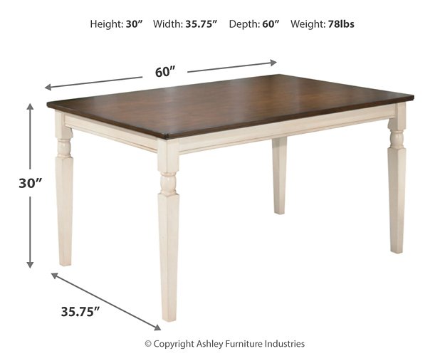 Whitesburg Dining Table - World Furniture Gallery (Newark, CA)