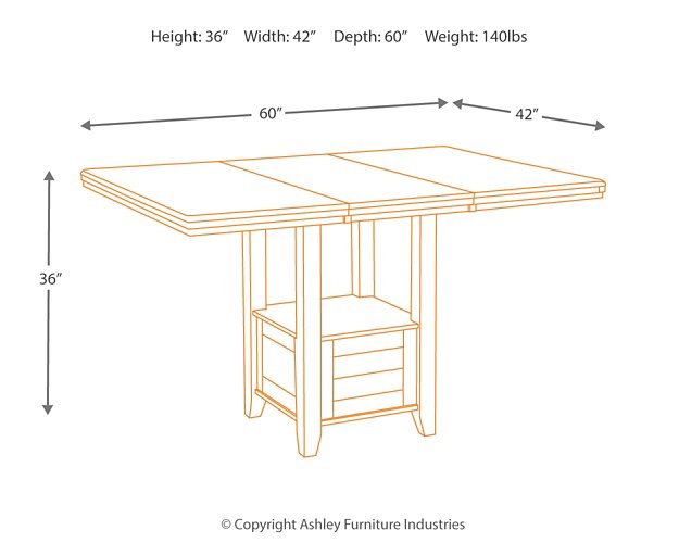 Haddigan Counter Height Dining Extension Table - World Furniture Gallery (Newark, CA)