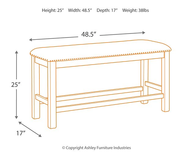 Moriville Counter Height Dining Bench - World Furniture Gallery (Newark, CA)